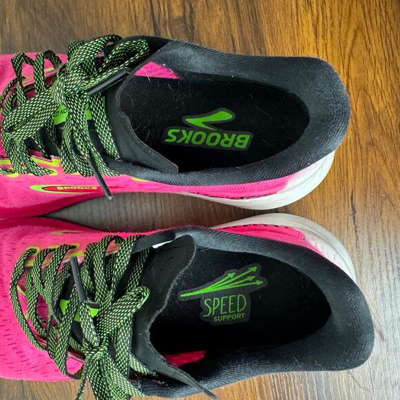 Brooks Hyperion GTS Womens Running Shoes Pink Neon Lime Size 8 Cushion Stability - Picture 5 of 6